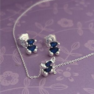 Elegant Silver and Blue Jewelry Set Tous